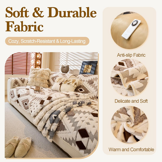 🛋️✨Moderný geometrický plyšový poťah na pohovku