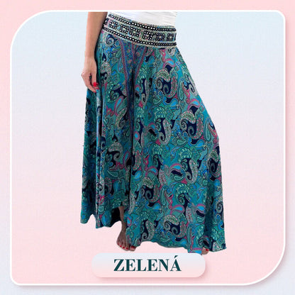 💕Elastické nohavice v páse s etnickou potlačou🌸