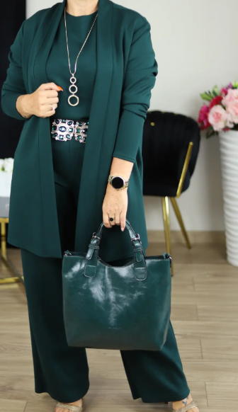 💝Elegantná trojdielna sada s dlhým kardiganom (zahŕňa blúzu a nohavice)