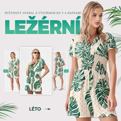 🌸 Ležérny overal s potlačou a vreckami