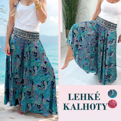 💕Elastické nohavice v páse s etnickou potlačou🌸