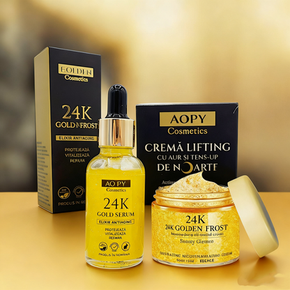 【🎁Čím viac nakúpite, tým viac ušetríte】Sada na lifting a spevnenie pleti Royal Gold: sérum + nočný krém - spevňujúca a proti starnutiu