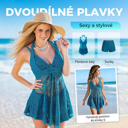 🔥Dámske krajkové plavky a šortky s výstrihom do V