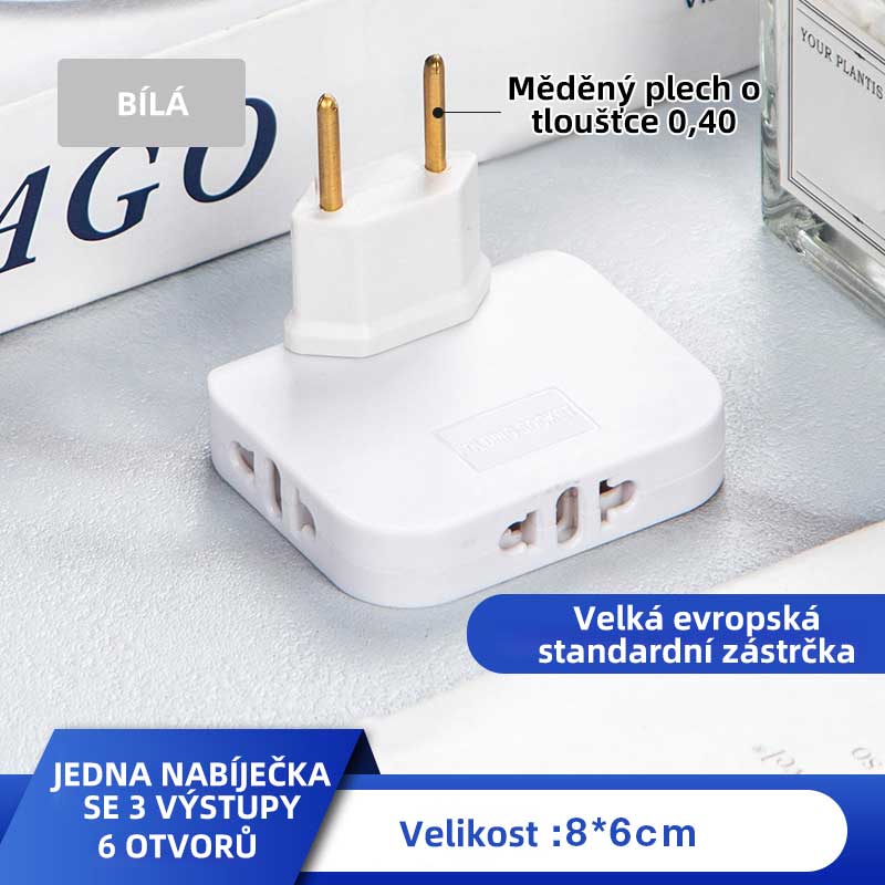 Otočný zásuvkový konvertor - predlžovacia zástrčka o 180 stupňov