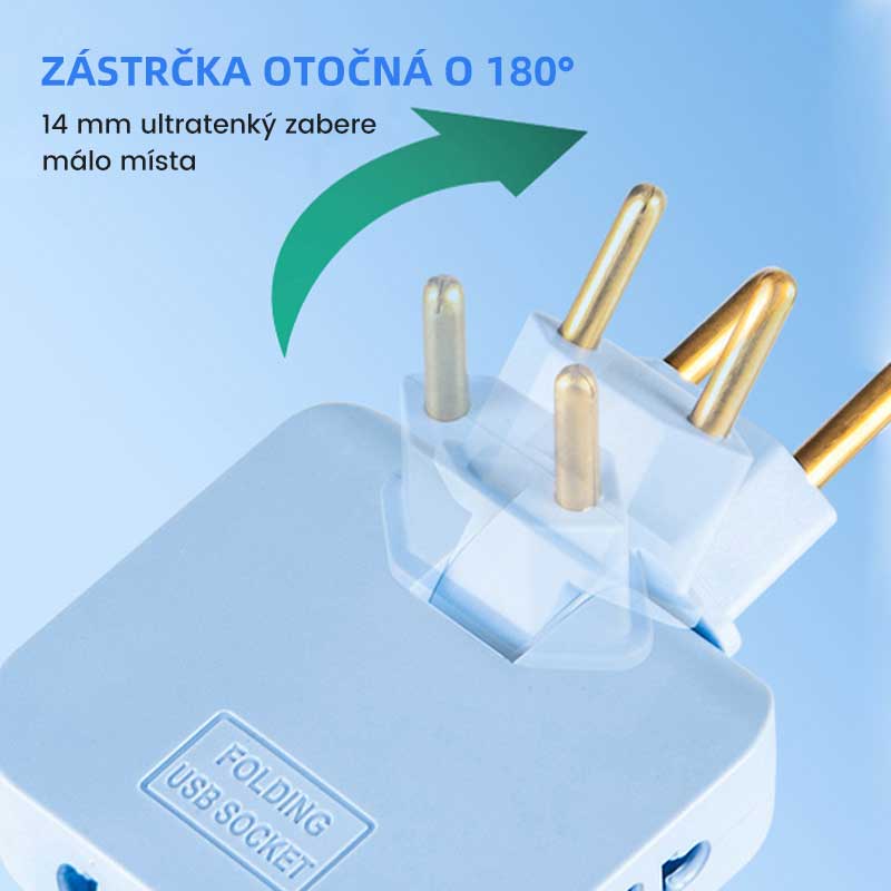 Otočný zásuvkový konvertor - predlžovacia zástrčka o 180 stupňov