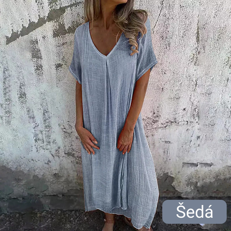 🎁Vysoko kvalitné, pohodlné letné šaty zo 100% ľanu🎁