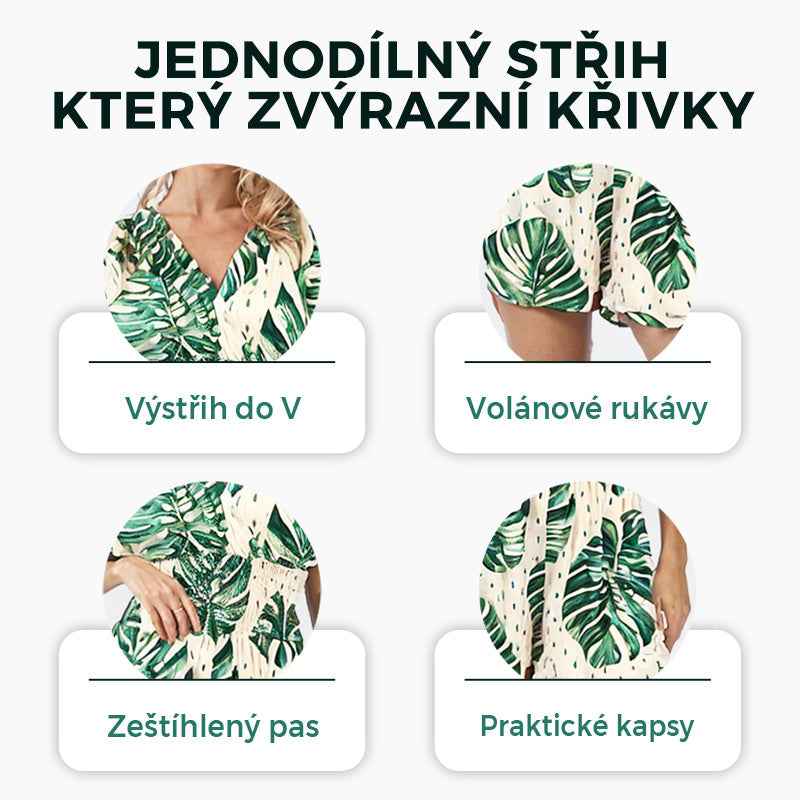 🌸 Ležérny overal s potlačou a vreckami