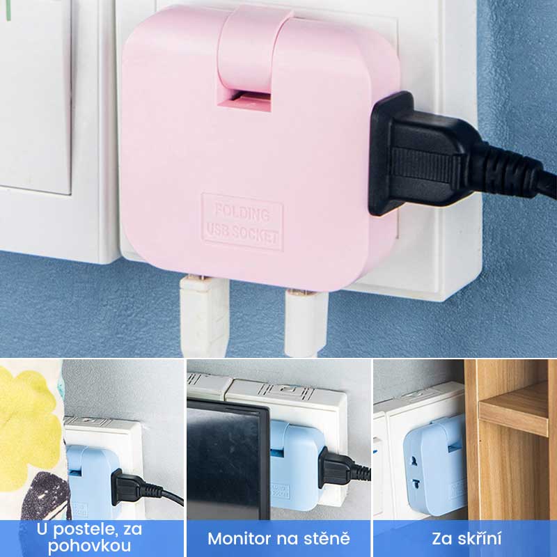 Otočný zásuvkový konvertor - predlžovacia zástrčka o 180 stupňov