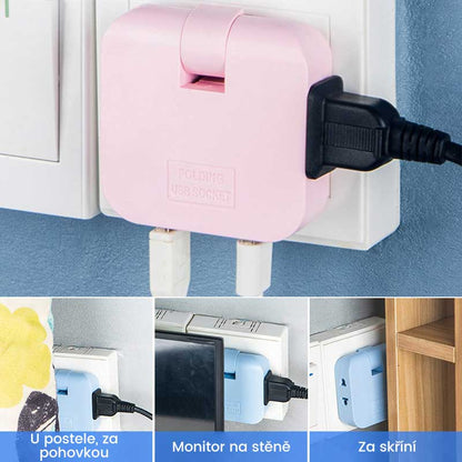 Otočný zásuvkový konvertor - predlžovacia zástrčka o 180 stupňov