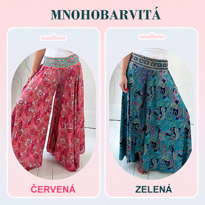 💕Elastické nohavice v páse s etnickou potlačou🌸