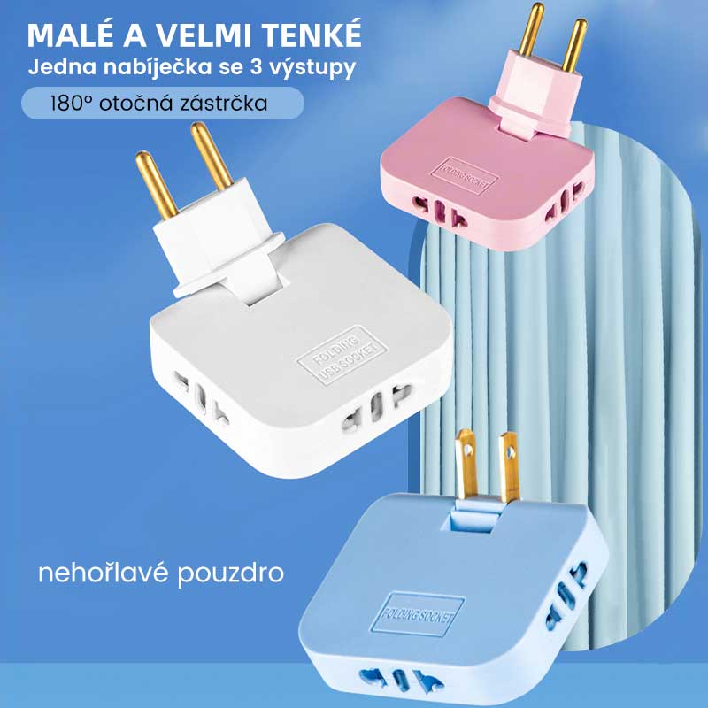 Otočný zásuvkový konvertor - predlžovacia zástrčka o 180 stupňov