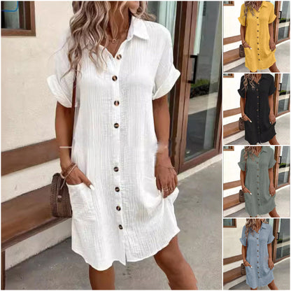 💝2026 Letné šaty s krátkymi rukávmi a výstrihom do V