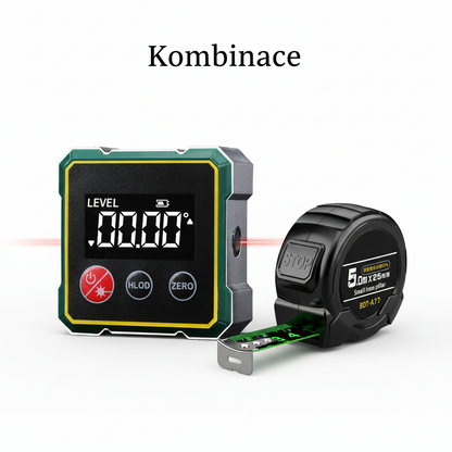 📐4 stranný magnetický digitálny uhlomer s laserom