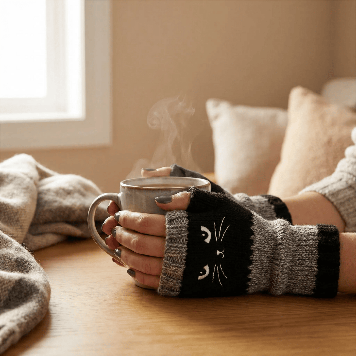 📿Brezplačna ogrlica z vrtnicami❄️😻 Rokavice brez prstov z vezenino mačke – tople in elegantne za zimo ❄️