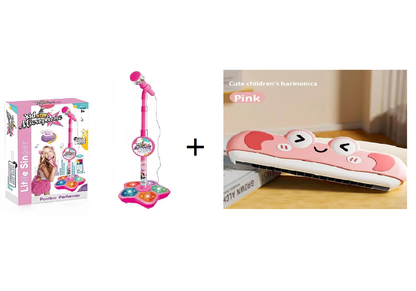 🎁🎄 🎤✨ Hra so zaťahovacím mikrofónom, hra na karaoke so svetlom