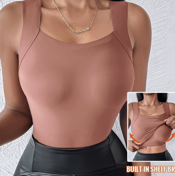 【🎁📿Ružový náhrdelník zdarma🎁】💖 (S-5XL) Tvarujúci top s integrovanou podprsenkou 💃