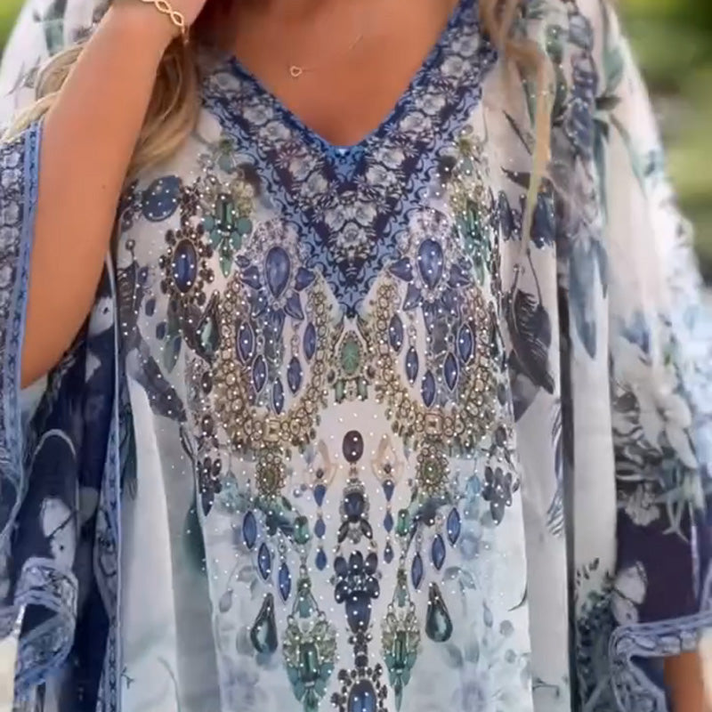 🌺Klasické asymetrické šaty s etnickými prvky