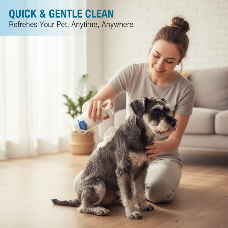 Deodorizačný penový šampón pre domácich miláčikov bez oplachovania