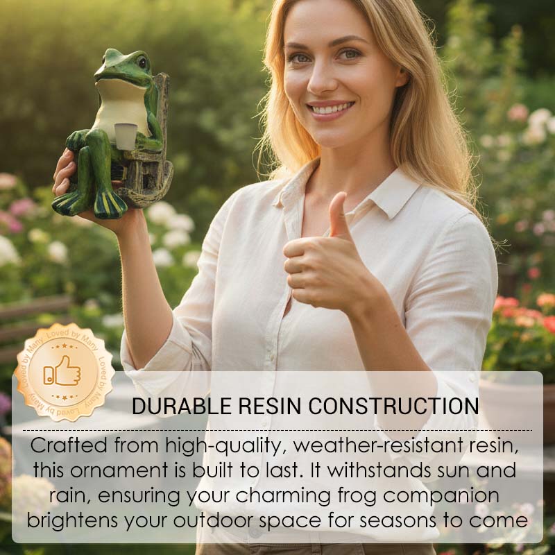 Napos béka alakú hintaszék díszítése