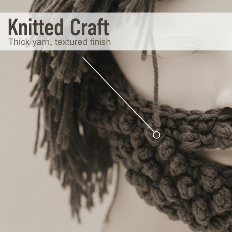 ⏰Klobúk v punkovom štýle s pripevnenou jednoduchou parochňou a pletenou bradou