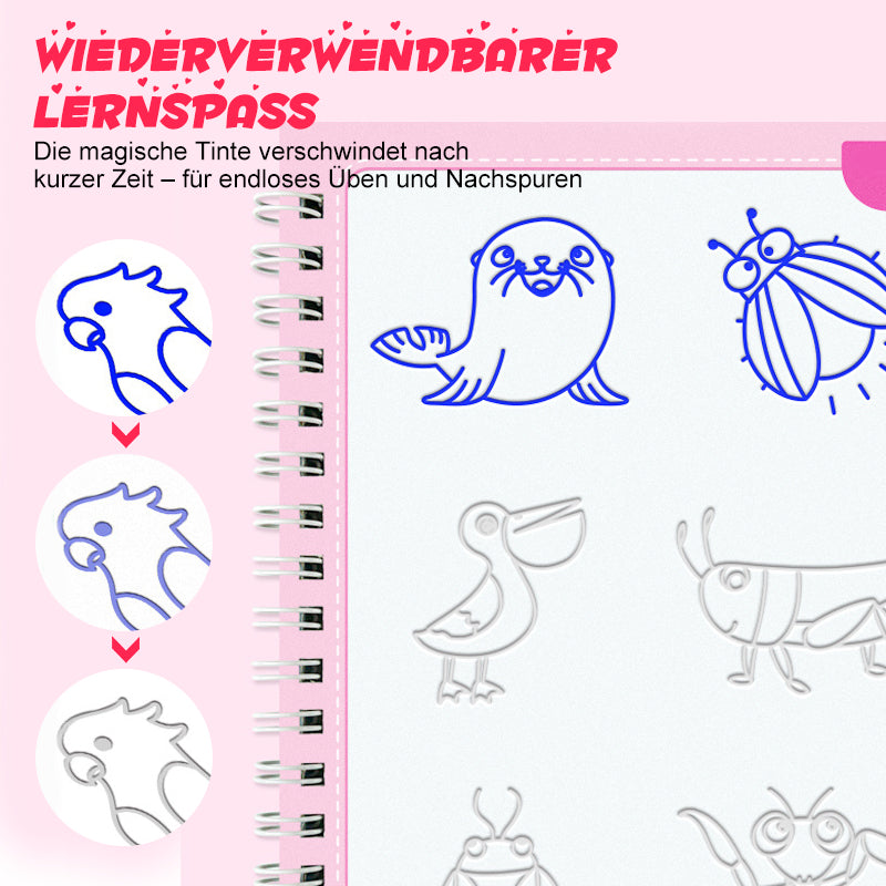 Kresliace knihy s drážkami pre deti