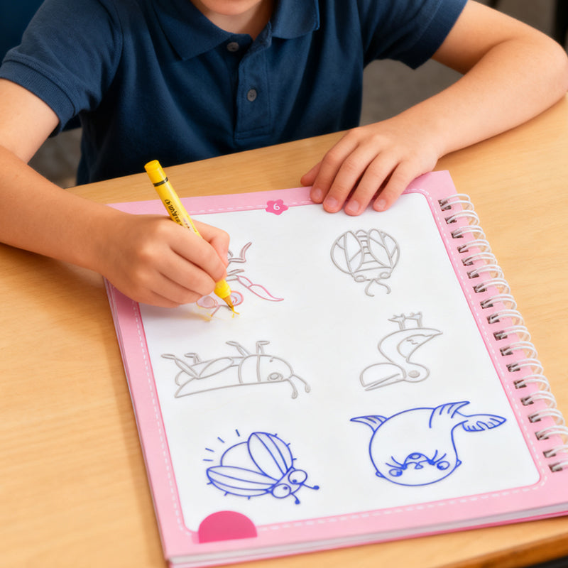 Kresliace knihy s drážkami pre deti