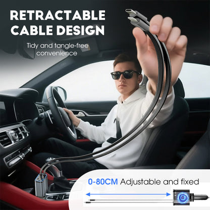 Ultrarýchla nabíjačka do auta s navíjacími káblami a ambientným osvetlením Starlight