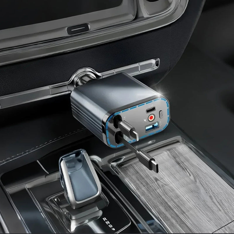 Ultrarýchla nabíjačka do auta s navíjacími káblami a ambientným osvetlením Starlight