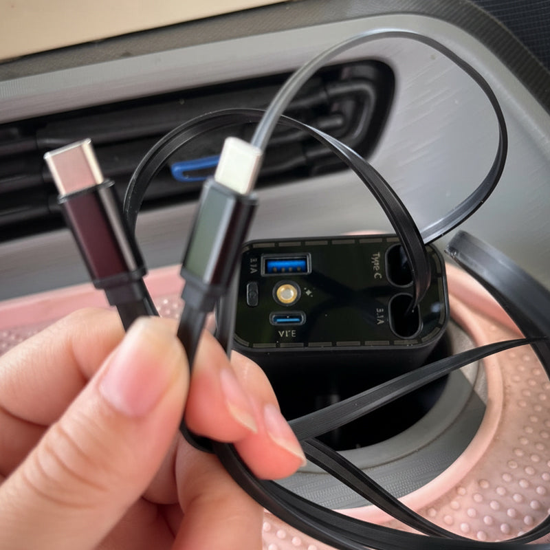 Ultrarýchla nabíjačka do auta s navíjacími káblami a ambientným osvetlením Starlight