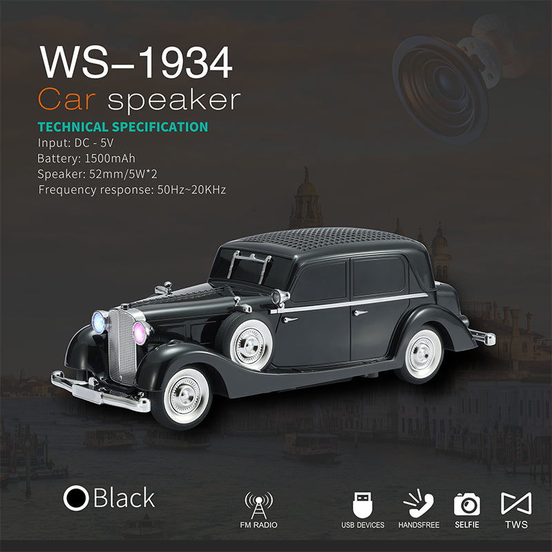 Bluetooth reproduktor v štýle vintage s priestorovým zvukom