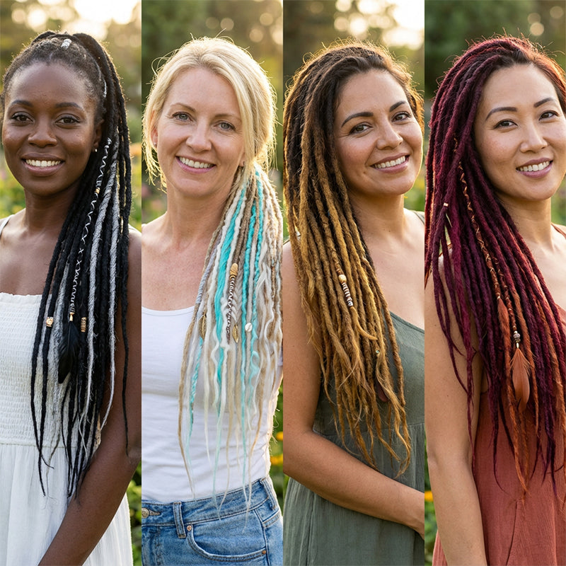 Rýchlo sa opotrebujúci festivalový účes s dredmi a konským chvostom