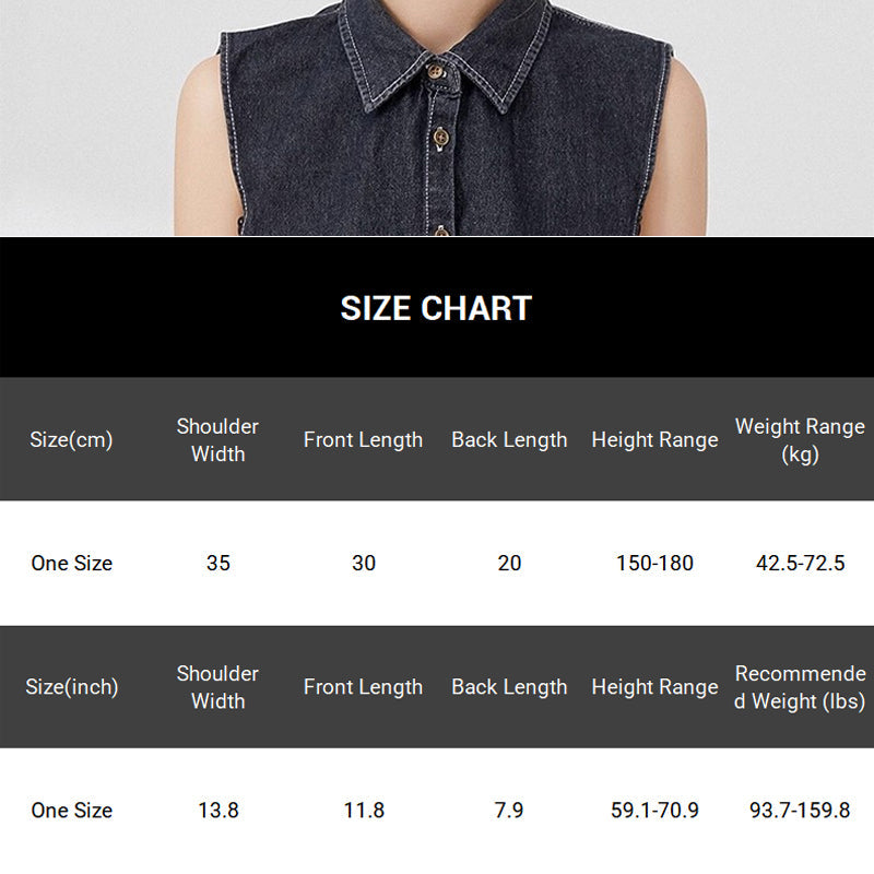 Odnímateľný džínsový golier pre ženy