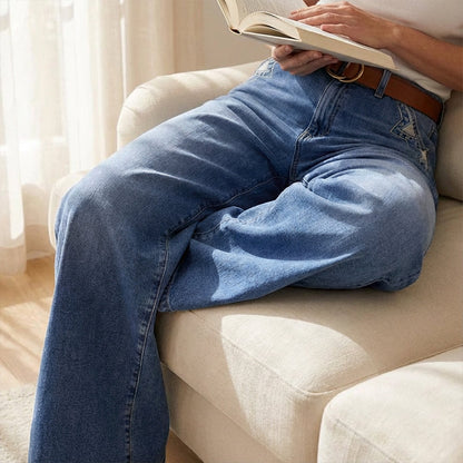 👖 Dámske vintage džínsy s vysokým pásom a širokými nohavicami