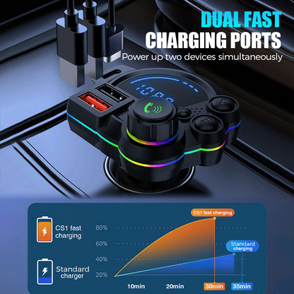 Univerzálny dvojportový FM Bluetooth vysielač do auta